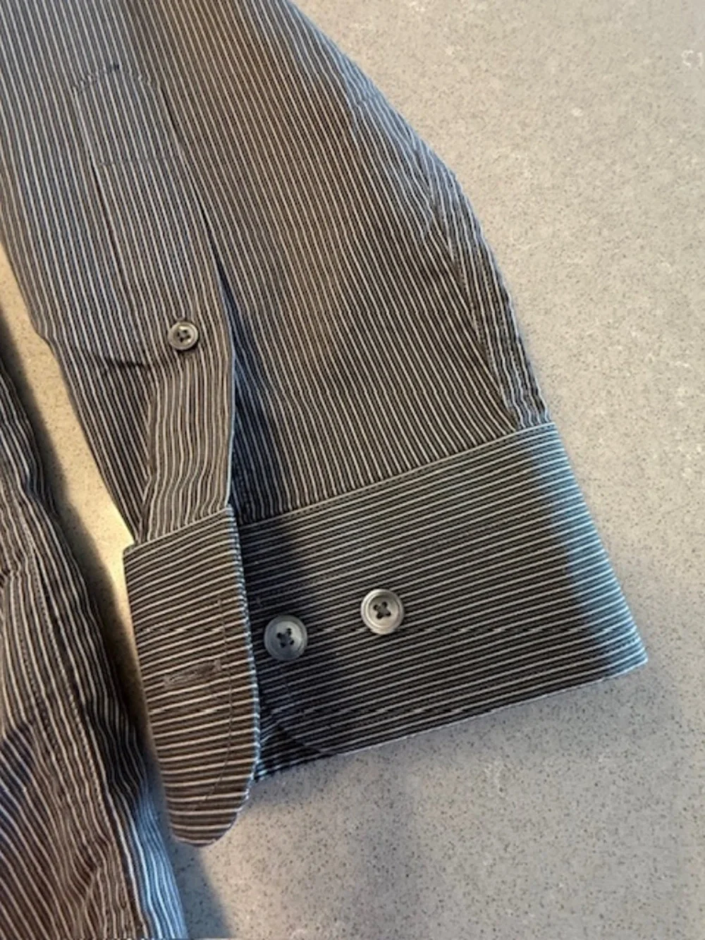 Banana Republic Men Large Standard Fit Cotton Dark Gray & White Check Shirt EUC